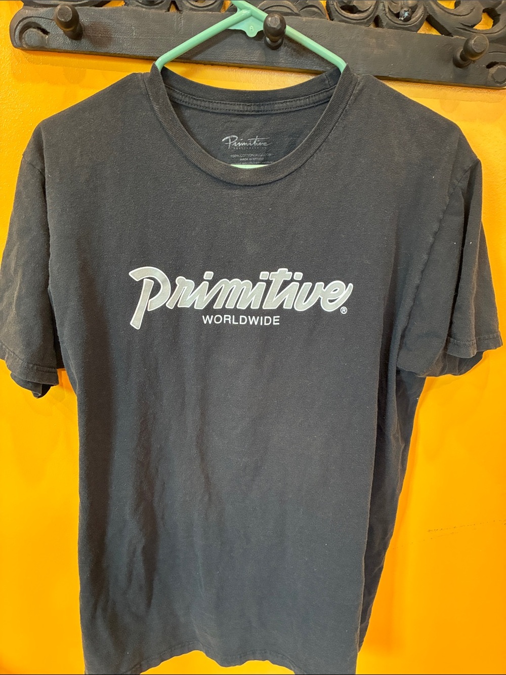 Primitive Black T-Shirt with White Logo